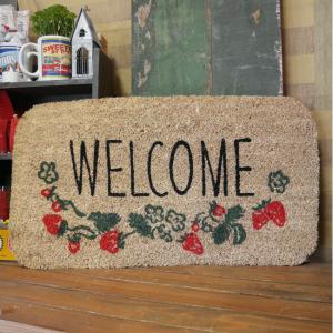 ウェルカムコイヤーマット ボタニカル ストロベリー 玄関マット WELCOMA MAT コイアマット｜goodsfarm