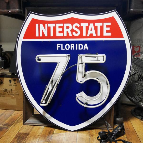 ネオンサイン トラフィックサイン フロリダ INTER STATE FLORIDA 75 Traff...