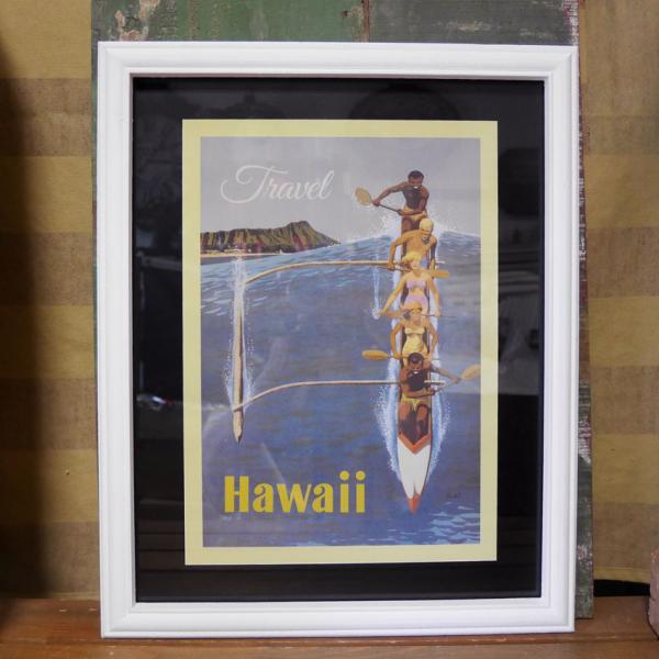 ODハワイアン フレームポスター BOAT パンナム航空 インテリアピクチャー PANAM HAWA...