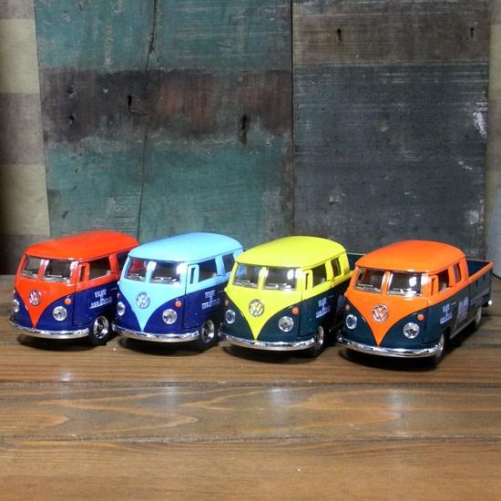 フォルクスワーゲン ダブルキャブ ピックアップ ダイキャストミニカー 1963 VW Bus Dou...