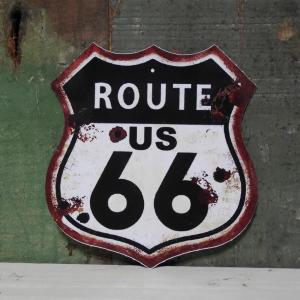 JUNK PVC ステッカー ルート66 シール ROUTE66 BKxWH｜アメリカン雑貨のグッズファーム