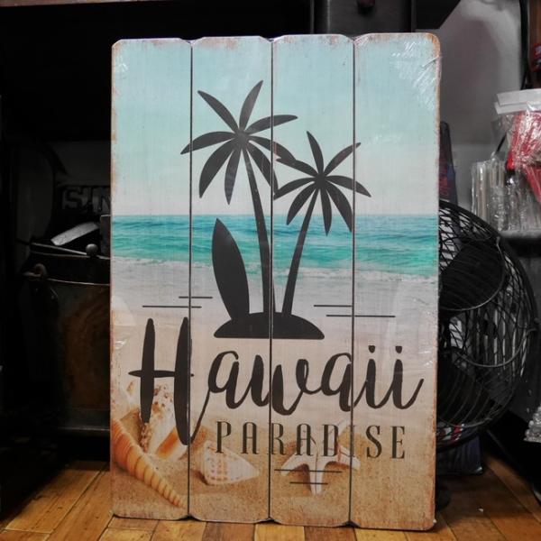 ウッドボード ハワイアン インテリア 木製看板 Hawaii Paradise