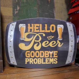 ウッドボード HELLO Beer インテリア 木製看板｜goodsfarm
