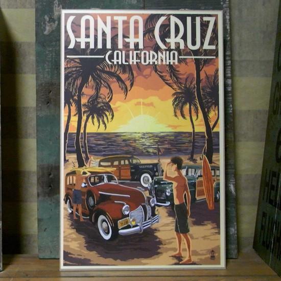 ウエストコーストウッドプラーク カリフォルニア Santa Cruz インテリア 木製看板
