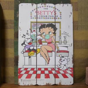 ベティブープ ヴィンテージサインボード Betty Boop インテリア 木製看板｜goodsfarm