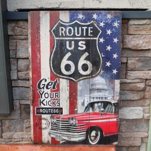 ルート66 アメリカン インテリア ROUTE66 木製看板 サインボード｜goodsfarm