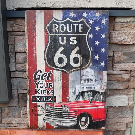 ルート66 アメリカン インテリア ROUTE66 木製看板 サインボード