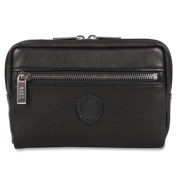 ダックス DAKS ベルトポーチ 小物入れ メンズ 本革 小さめ BELT POUCH ブラック ブ...