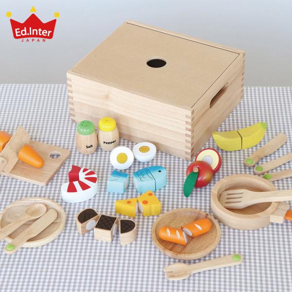 Ed・Inter エド・インター 知育玩具 木のおもちゃ おままごとセット 食材いっぱい！ままごとフ...