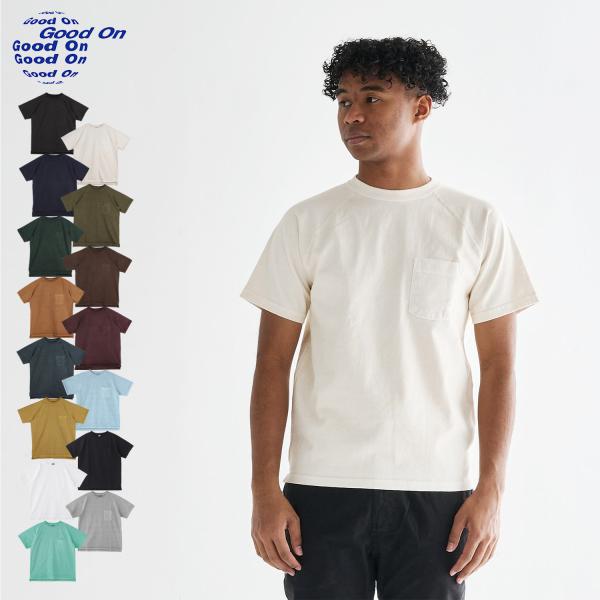 Good On グッドオン ヘビー ラグラン ポケット Tシャツ 半袖 メンズ レディース Uネック...