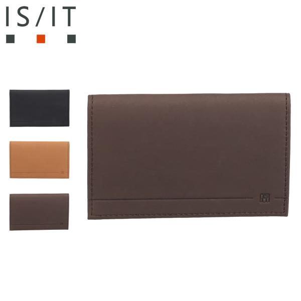 IS/IT イズイット カードケース 名刺入れ パスケース ガニー メンズ 本革 牛革 軽量 薄型 ...