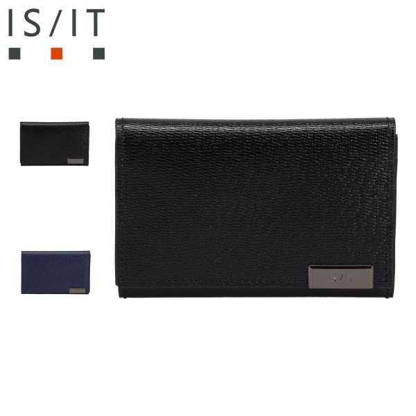IS/IT イズイット カードケース 名刺入れ ID 定期入れ メンズ 本革 パーカー ブラック ネ...