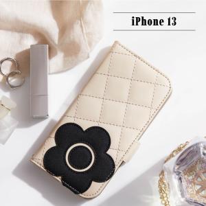 MARY QUANT マリークヮント iPhone 13 ケース スマホ 手帳型 携帯 レディース マリクワ PU QUILT LEATHER BOOK TYPE CASE IP13-MQ01