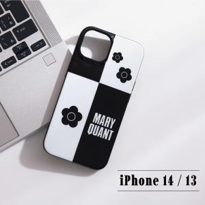 MARY QUANT マリークヮント iPhone 14 13 スマホケース 携帯 アイフォン レディース マリクワ MONOTONE DESIGN HYBRID CLEAR CASE ブラック 黒 IP14-MQ13 母の日｜goodslabo
