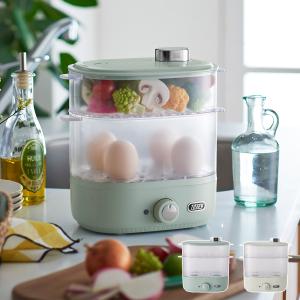 Toffy トフィー フードスチーマー スチームクッカー ゆで卵器 蒸し器 電気 COMPACT FOOD STEAMER ホワイト ブルー 白 K-FS1｜goodslabo