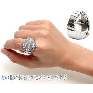 時計 指輪型 リングウォッチ サイズフリー オ...の詳細画像3