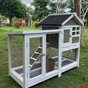 ウサギケージ 木製 2段 屋外 鶏小屋 うさぎ...の詳細画像1