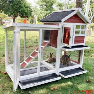 ウサギケージ 木製 2段 屋外 鶏小屋 うさぎ...の詳細画像2