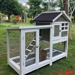 ウサギケージ 木製 2段 屋外 鶏小屋 うさぎ...の詳細画像3