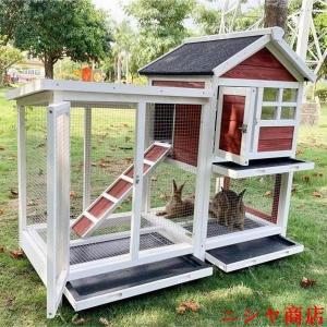 ウサギケージ 木製 2段 屋外 鶏小屋 うさぎ...の詳細画像4
