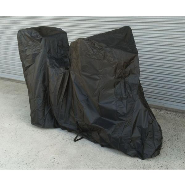 ブラックバイクカバー　リアBOX対応（50ccミニバイク・スクーターリアＢＯＸ付車）　厚手生地ポリエ...
