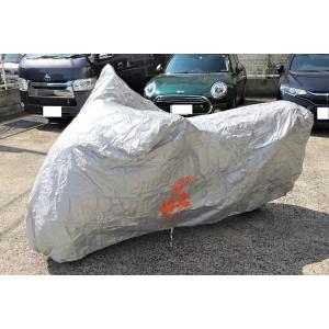 警報装置プリント入りバイクカバー　ＬＬサイズ　250〜400クラス　ロードスポーツ車など