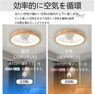 シーリングファンライト 和風 天然木製 木目調...の詳細画像2