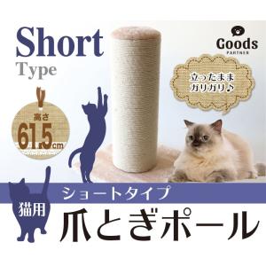 猫用 爪とぎポール 極太ショートタイプ 高さ61.5cm : e
