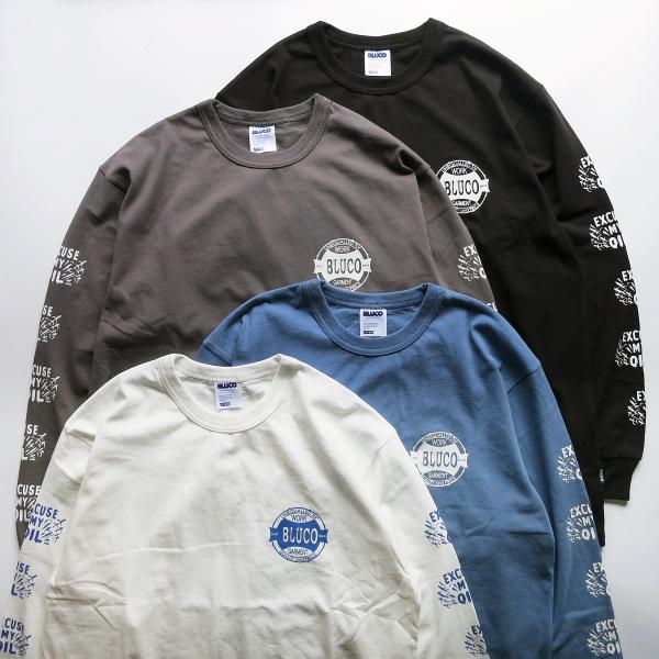 30％OFF!!　BLUCO 151-12-007 PRINT L/S TEE - OIL - プリ...
