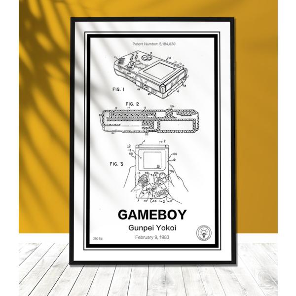 GAMEBOY Patent┃額付き（フレームセット）　61×91cm　北欧ポスター　アートポスター