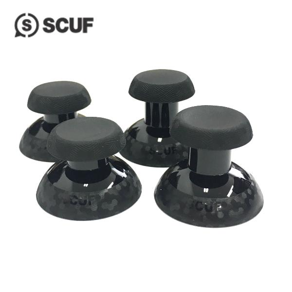 当店だけの安心保証！SCUF スカフ 交換用 凹凸型 標準 ロング スティック 4個 黒 REFLE...