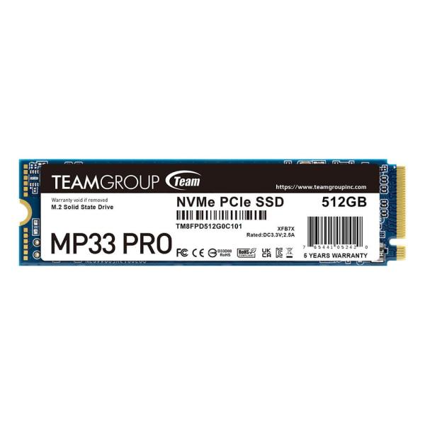 TEAM TM8FPD512G0C101 TEAMGROUP MP33 PROシリーズ PCIe G...