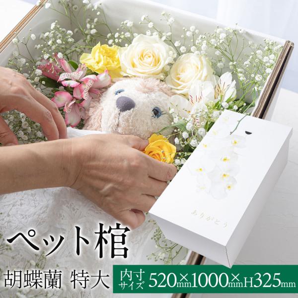 ペット用棺やすらぎ  特大サイズ  お別れ窓付 防水シート付 胡蝶蘭 ペット棺桶 ひつぎ ダンボール...