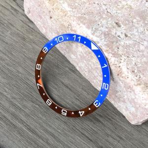 セラミック製 ルミナス ベゼルインサート フラット型 ブルー×ブラック