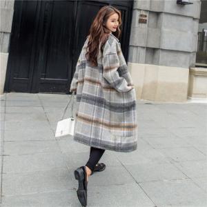 チェックコート レディース ロングコート アウター チェスターコート タータンチェック チェック 起毛素材 ゆったり