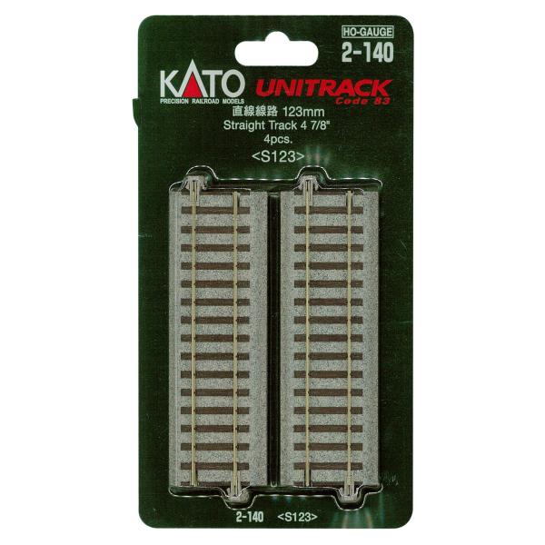 KATO HOゲージ 直線線路 123mm 4本入 2-140 鉄道模型用品