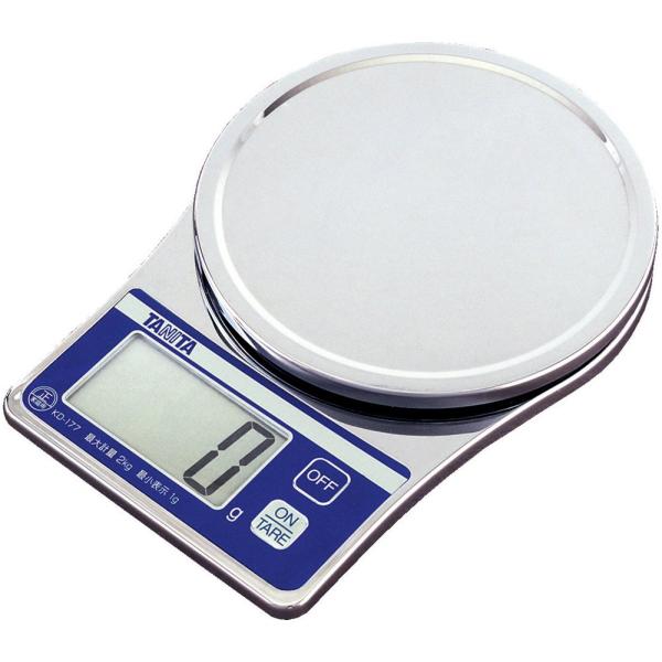 タニタ クッキングスケール キッチン はかり 料理 デジタル 2kg 1g単位 クロム メッキ KD...