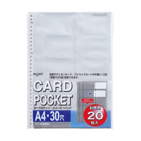 リヒトラブ 名刺用ポケット A4 20枚入 G49050 透明