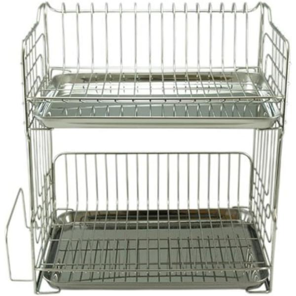 大木製作所 水切りカゴ2段 シルバー