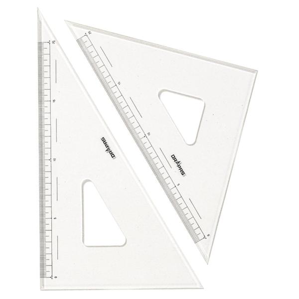 ドラパス 三角定規 目盛付 2mm厚 15cm 13121