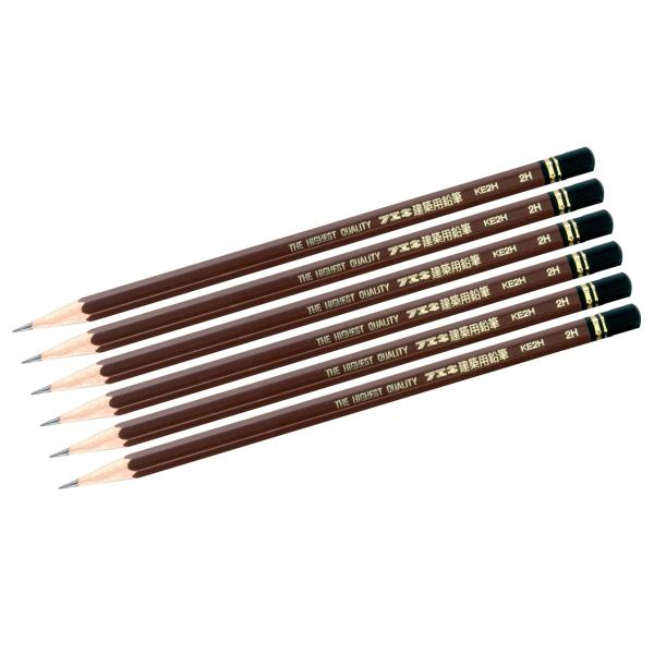 フエキ（不易糊工業） 建築用鉛筆 ６本入 ２Ｈ ＫＥ２Ｈ−６