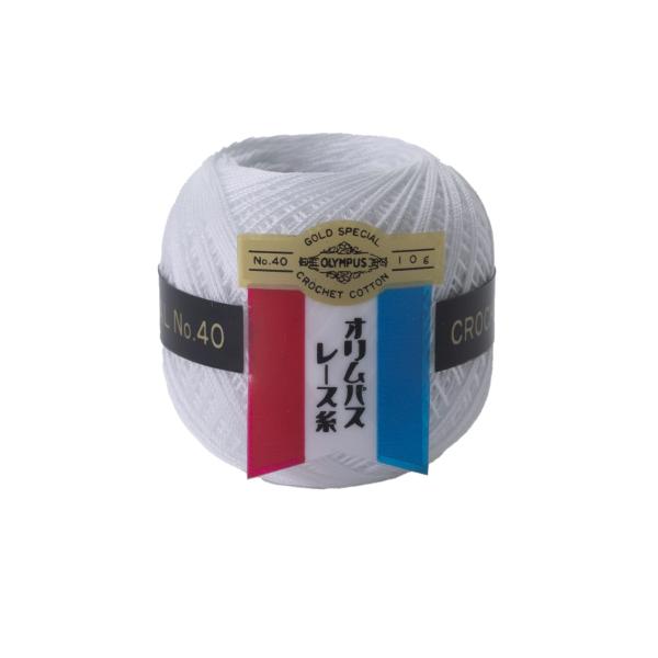 オリムパス製絲 金票 レース糸 #40 Col.801 ホワイト系 10g 約89m OLY-10G...