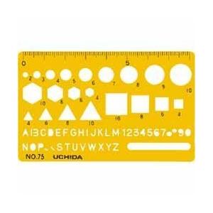 ウチダ テンプレート No.75 カードサイズ定規 1-843-0075