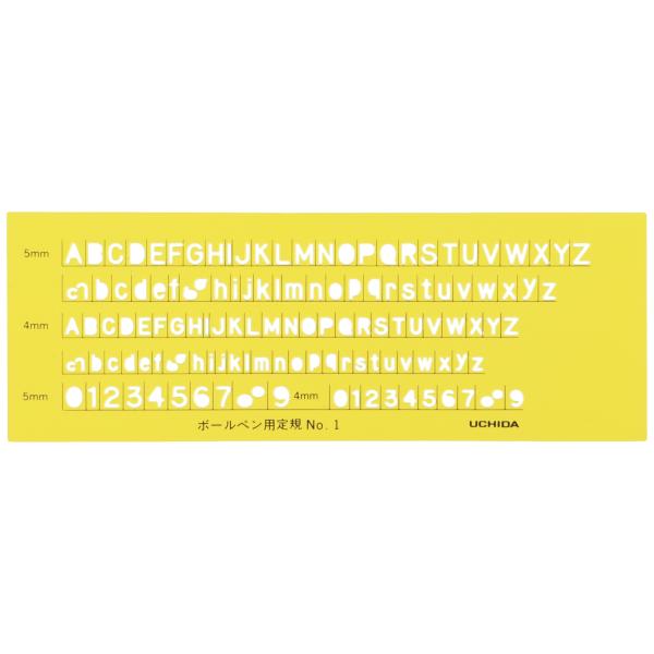 ウチダ テンプレート 英字数字定規 ボールペン用 No.1 1-843-1201