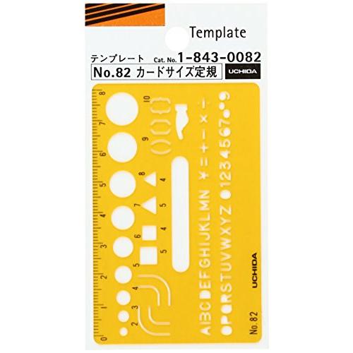 ウチダ テンプレート No.82 カードサイズ定規 1-843-0082