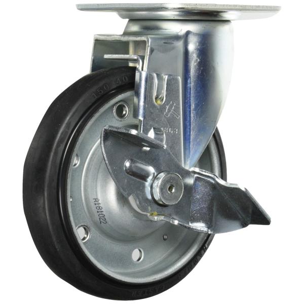 ハンマーキャスター(Hammer Caster) 軽量キャスター 旋回式ゴム車輪 150mm ストッ...