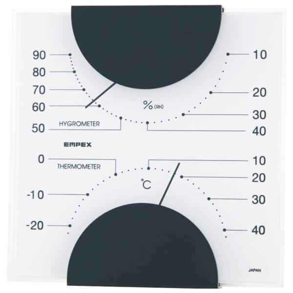 エンペックス気象計 温度湿度計 MONO温湿度計 置き掛け兼用 日本製 ホワイト MN-4811 1...