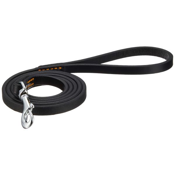 ONS 油入引皮ドイツナメシ #12 黒 (中型犬) [犬用リード]