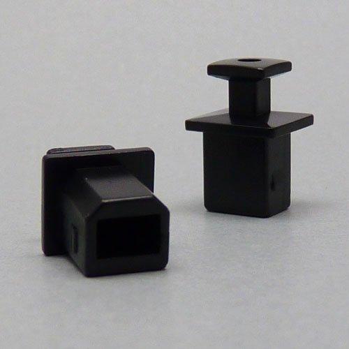 テクノベインズ USB-Bタイプ用 キャップ(黒)つまみあり 6個/パック USBBCAPK-B1-...