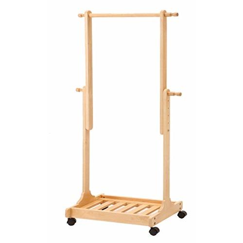 市場 ハンガー 伸張式 幅64x奥行38.5x高さ132150cm ナチュラル 天然木使用 H-22...